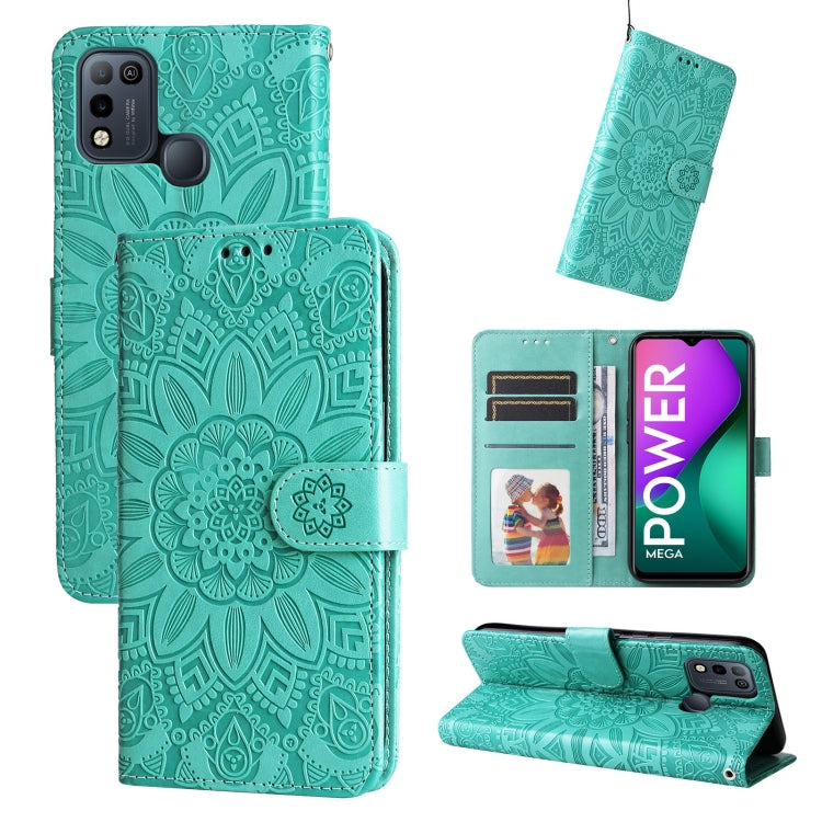 Embossed Sunflower Leather Phone Case, For Infinix Hot 11s NFC, For Infinix Hot 11, For Infinix Hot 11s, For Infinix Hot 12i, For Infinix Smart 5