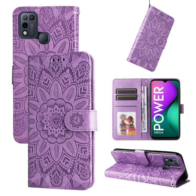 Embossed Sunflower Leather Phone Case, For Infinix Hot 11s NFC, For Infinix Hot 11, For Infinix Hot 11s, For Infinix Hot 12i, For Infinix Smart 5