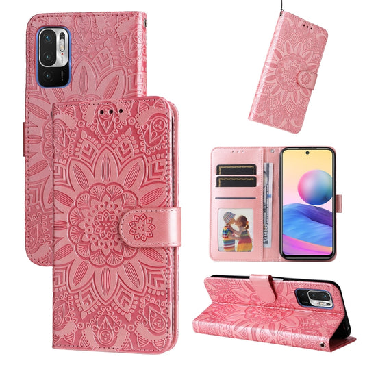 Embossed Sunflower Leather Phone Case, For Xiaomi Redmi Note 10 5G, For Xiaomi Redmi Note 10 Pro / Note 10 Pro Max, For Xiaomi Redmi Note 11 5G / Poco M4 Pro 5G, For Xiaomi Redmi Note 11E, For Xiaomi Redmi Note 11 Pro 5G