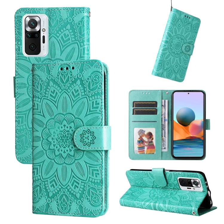 Embossed Sunflower Leather Phone Case, For Xiaomi Redmi Note 10 5G, For Xiaomi Redmi Note 10 Pro / Note 10 Pro Max, For Xiaomi Redmi Note 11 5G  / Poco M4 Pro 5G, For Xiaomi Redmi Note 11E, For Xiaomi Redmi Note 11 Pro 5G                               ...