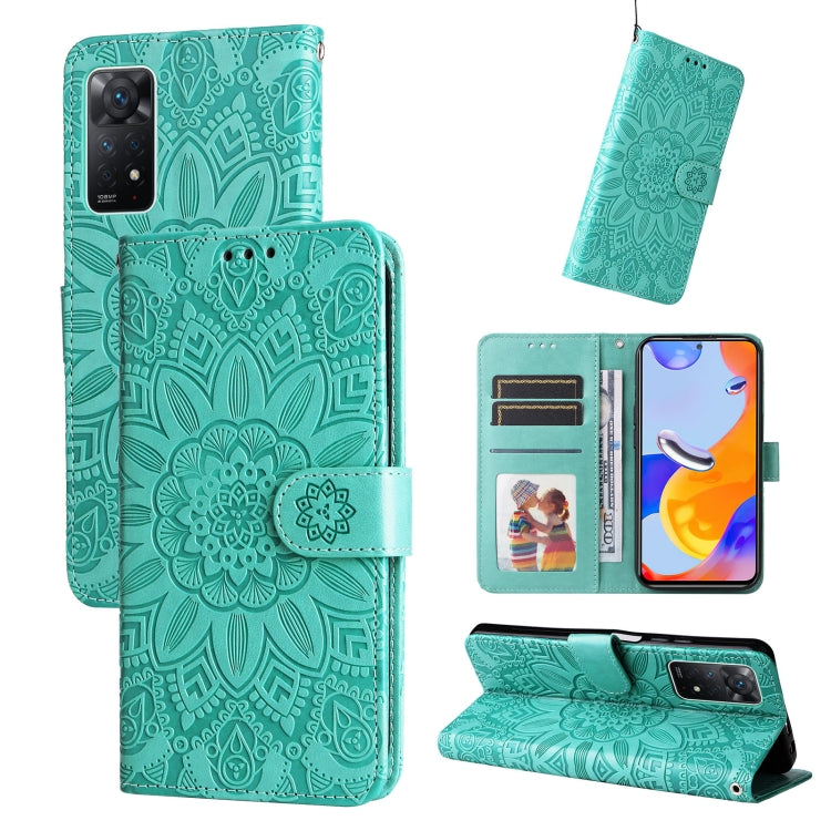 Embossed Sunflower Leather Phone Case, For Xiaomi Redmi Note 10 5G, For Xiaomi Redmi Note 10 Pro / Note 10 Pro Max, For Xiaomi Redmi Note 11 5G  / Poco M4 Pro 5G, For Xiaomi Redmi Note 11E, For Xiaomi Redmi Note 11 Pro 5G                               ...