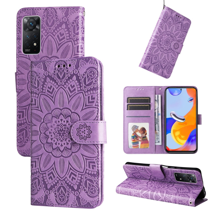 Embossed Sunflower Leather Phone Case, For Xiaomi Redmi Note 10 5G, For Xiaomi Redmi Note 10 Pro / Note 10 Pro Max, For Xiaomi Redmi Note 11 5G  / Poco M4 Pro 5G, For Xiaomi Redmi Note 11E, For Xiaomi Redmi Note 11 Pro 5G                               ...