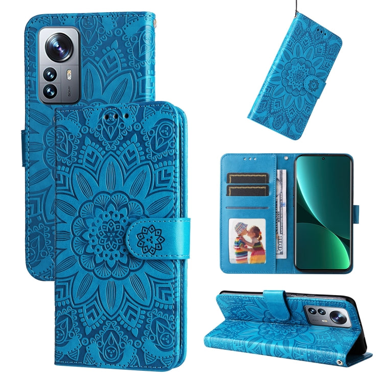Embossed Sunflower Leather Phone Case, For Xiaomi 11T / 11T Pro, For Xiaomi 12 Lite, For Xiaomi 12 Pro, For Xiaomi 12 / 12X, For Xiaomi Poco M3 / Redmi 9T / Redmi 9 Power, For Xiaomi Poco X3 NFC