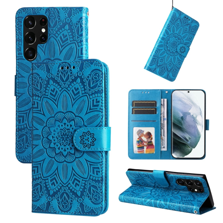 Embossed Sunflower Leather Phone Case, For Samsung Galaxy S22 5G, For Samsung Galaxy S22+ 5G, For Samsung Galaxy S22 Ultra 5G, For Samsung Galaxy S21 5G, For Samsung Galaxy S21+ 5G, For Samsung Galaxy S21 Ultra 5G, For Samsung Galaxy S21 FE 5G         ...