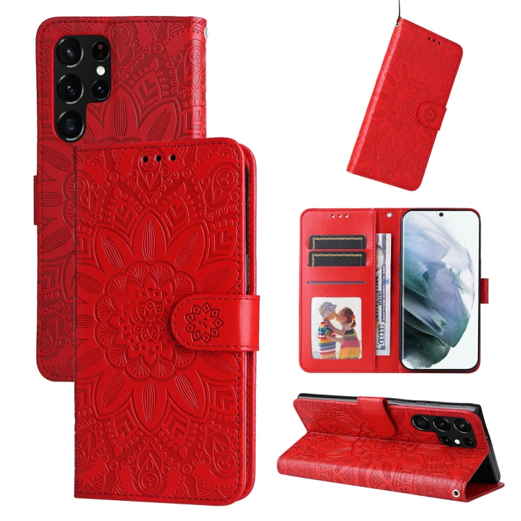 Embossed Sunflower Leather Phone Case, For Samsung Galaxy S22 5G, For Samsung Galaxy S22+ 5G, For Samsung Galaxy S22 Ultra 5G, For Samsung Galaxy S21 5G, For Samsung Galaxy S21+ 5G, For Samsung Galaxy S21 Ultra 5G, For Samsung Galaxy S21 FE 5G         ...