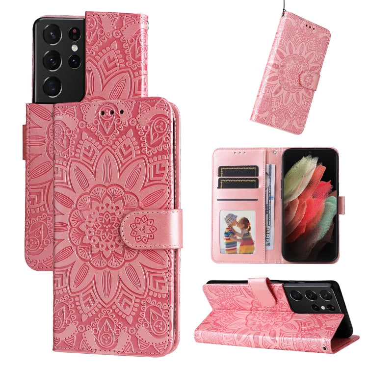 Embossed Sunflower Leather Phone Case, For Samsung Galaxy S22 5G, For Samsung Galaxy S22+ 5G, For Samsung Galaxy S22 Ultra 5G, For Samsung Galaxy S21 5G, For Samsung Galaxy S21+ 5G, For Samsung Galaxy S21 Ultra 5G, For Samsung Galaxy S21 FE 5G         ...