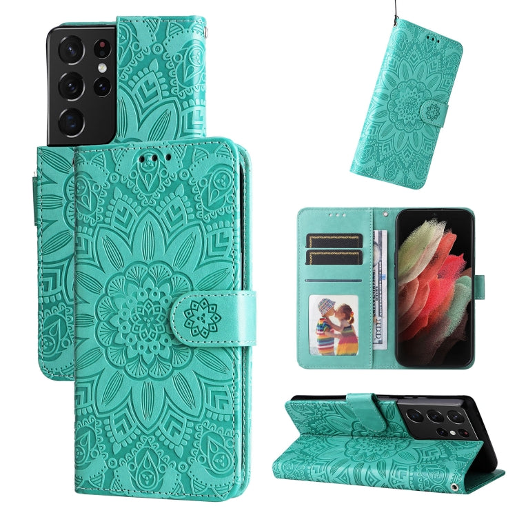 Embossed Sunflower Leather Phone Case, For Samsung Galaxy S22 5G, For Samsung Galaxy S22+ 5G, For Samsung Galaxy S22 Ultra 5G, For Samsung Galaxy S21 5G, For Samsung Galaxy S21+ 5G, For Samsung Galaxy S21 Ultra 5G, For Samsung Galaxy S21 FE 5G         ...