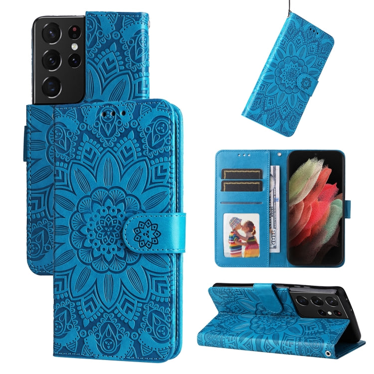 Embossed Sunflower Leather Phone Case, For Samsung Galaxy S22 5G, For Samsung Galaxy S22+ 5G, For Samsung Galaxy S22 Ultra 5G, For Samsung Galaxy S21 5G, For Samsung Galaxy S21+ 5G, For Samsung Galaxy S21 Ultra 5G, For Samsung Galaxy S21 FE 5G         ...