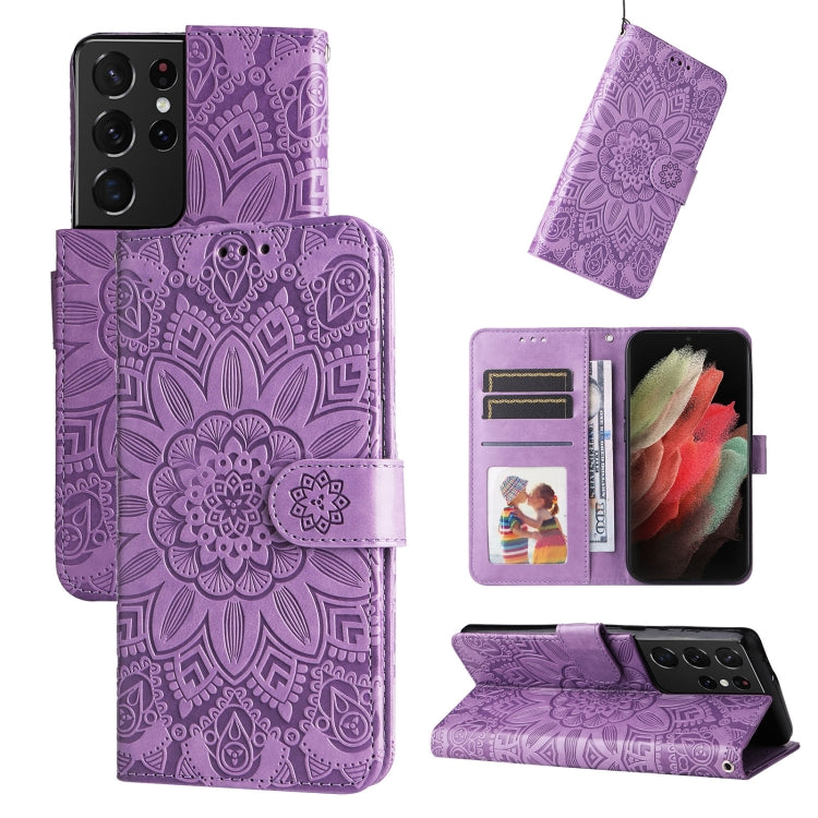 Embossed Sunflower Leather Phone Case, For Samsung Galaxy S22 5G, For Samsung Galaxy S22+ 5G, For Samsung Galaxy S22 Ultra 5G, For Samsung Galaxy S21 5G, For Samsung Galaxy S21+ 5G, For Samsung Galaxy S21 Ultra 5G, For Samsung Galaxy S21 FE 5G         ...
