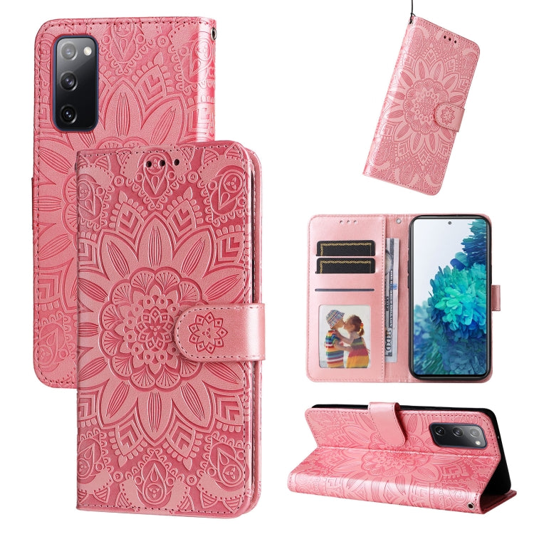 Embossed Sunflower Leather Phone Case, For Samsung Galaxy S20 Ultra, For Samsung Galaxy S20 FE / S20 FE 5G, For Samsung Galaxy S10, For Samsung Galaxy S10+, For Samsung Galaxy S10e, For Samsung Galaxy A03 EU 166mm, For Samsung Galaxy A03 Global 164mm  ...