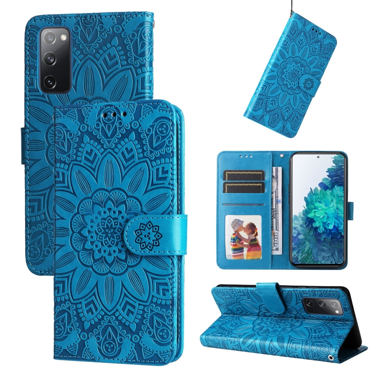 Embossed Sunflower Leather Phone Case, For Samsung Galaxy S20 Ultra, For Samsung Galaxy S20 FE / S20 FE 5G, For Samsung Galaxy S10, For Samsung Galaxy S10+, For Samsung Galaxy S10e, For Samsung Galaxy A03 EU 166mm, For Samsung Galaxy A03 Global 164mm  ...