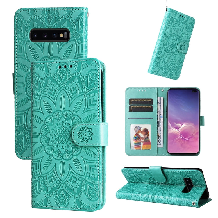 Embossed Sunflower Leather Phone Case, For Samsung Galaxy S20 Ultra, For Samsung Galaxy S20 FE / S20 FE 5G, For Samsung Galaxy S10, For Samsung Galaxy S10+, For Samsung Galaxy S10e, For Samsung Galaxy A03 EU 166mm, For Samsung Galaxy A03 Global 164mm  ...
