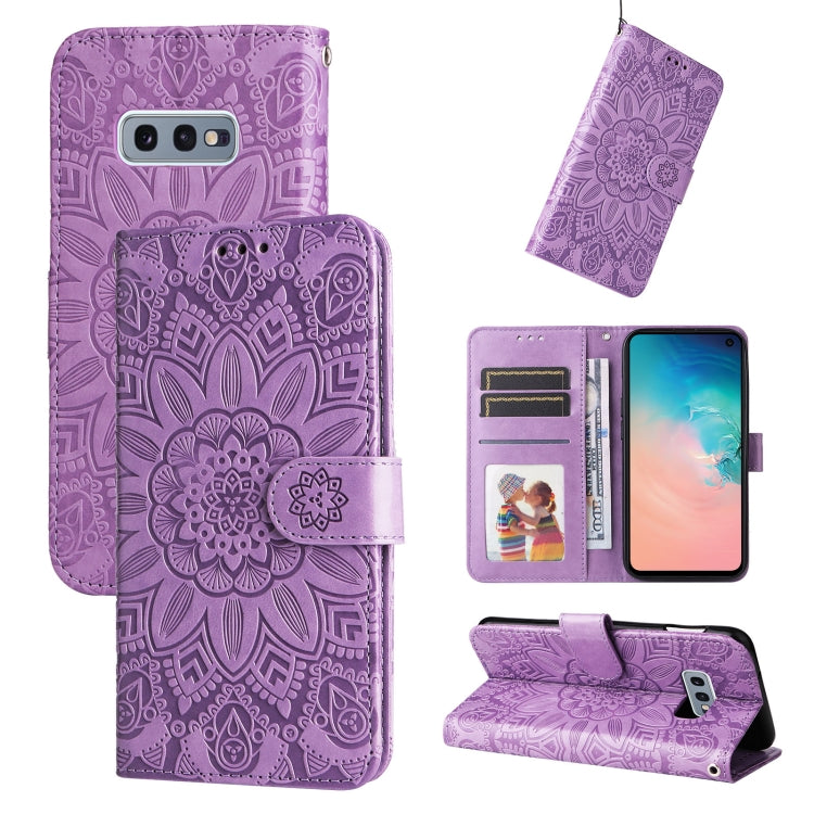 Embossed Sunflower Leather Phone Case, For Samsung Galaxy S20 Ultra, For Samsung Galaxy S20 FE / S20 FE 5G, For Samsung Galaxy S10, For Samsung Galaxy S10+, For Samsung Galaxy S10e, For Samsung Galaxy A03 EU 166mm, For Samsung Galaxy A03 Global 164mm  ...