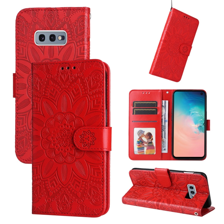 Embossed Sunflower Leather Phone Case, For Samsung Galaxy S20 Ultra, For Samsung Galaxy S20 FE / S20 FE 5G, For Samsung Galaxy S10, For Samsung Galaxy S10+, For Samsung Galaxy S10e, For Samsung Galaxy A03 EU 166mm, For Samsung Galaxy A03 Global 164mm  ...
