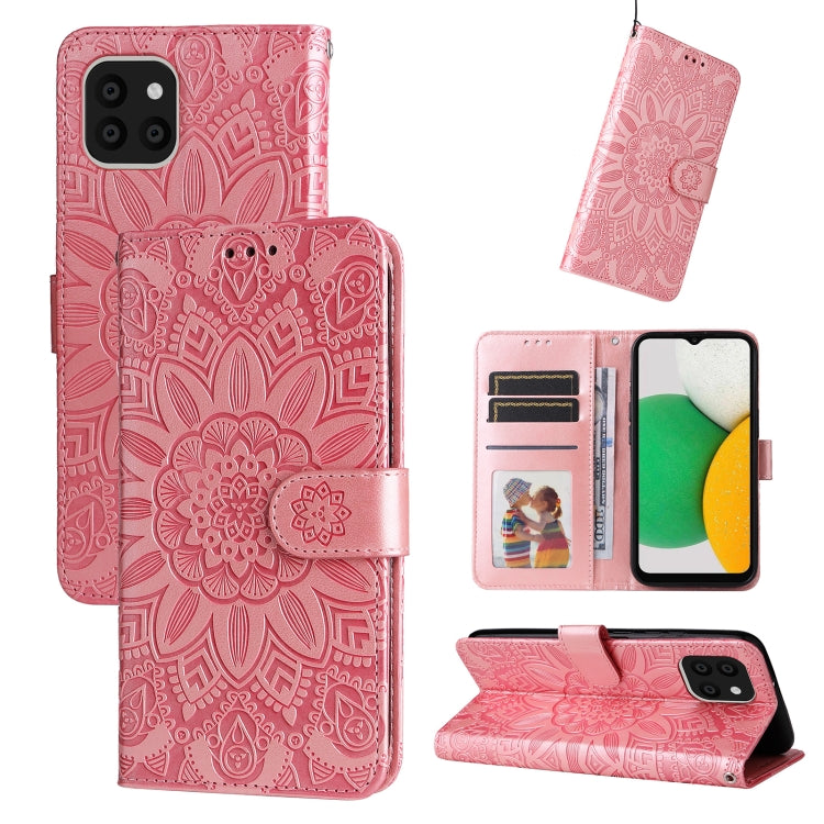 Embossed Sunflower Leather Phone Case, For Samsung Galaxy S20 Ultra, For Samsung Galaxy S20 FE / S20 FE 5G, For Samsung Galaxy S10, For Samsung Galaxy S10+, For Samsung Galaxy S10e, For Samsung Galaxy A03 EU 166mm, For Samsung Galaxy A03 Global 164mm  ...