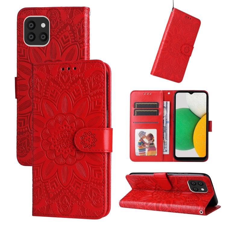Embossed Sunflower Leather Phone Case, For Samsung Galaxy S20 Ultra, For Samsung Galaxy S20 FE / S20 FE 5G, For Samsung Galaxy S10, For Samsung Galaxy S10+, For Samsung Galaxy S10e, For Samsung Galaxy A03 EU 166mm, For Samsung Galaxy A03 Global 164mm  ...