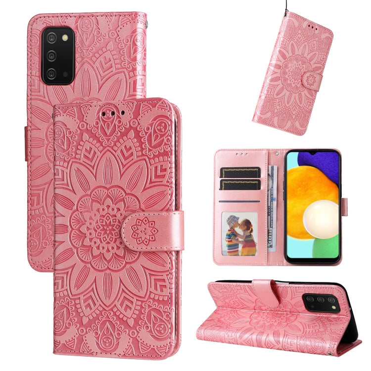Embossed Sunflower Leather Phone Case, For Samsung Galaxy S20 Ultra, For Samsung Galaxy S20 FE / S20 FE 5G, For Samsung Galaxy S10, For Samsung Galaxy S10+, For Samsung Galaxy S10e, For Samsung Galaxy A03 EU 166mm, For Samsung Galaxy A03 Global 164mm  ...