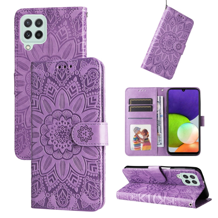 Embossed Sunflower Leather Phone Case, For Samsung Galaxy A13 4G, For Samsung Galaxy A13 5G, For Samsung Galaxy A22 4G / M22 / M32 4G Global, For Samsung Galaxy A22 5G, For Samsung Galaxy A23 4G/5G / M23 5G / F23 5G, For Samsung Galaxy A32 4G          ...