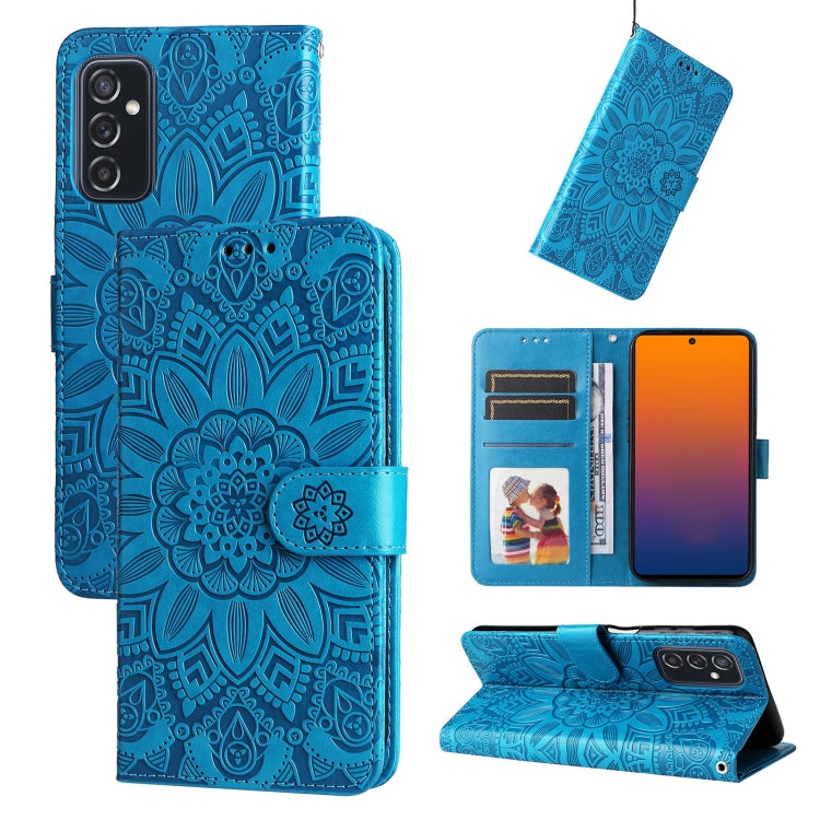 Embossed Sunflower Leather Phone Case, For Samsung Galaxy A53 5G, For Samsung Galaxy A73 5G, For Samsung Galaxy M33 5G Global, For Samsung Galaxy M52 5G, For Samsung Galaxy M53 5G