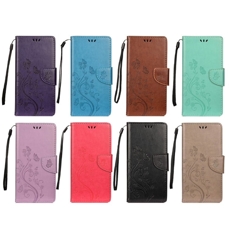 Butterfly Flower Pattern Horizontal Flip Leather Phone Case with Card Slot & Holder, For Motorola Moto E32, For Samsung Galaxy A03, For Samsung Galaxy Xcover6 Pro