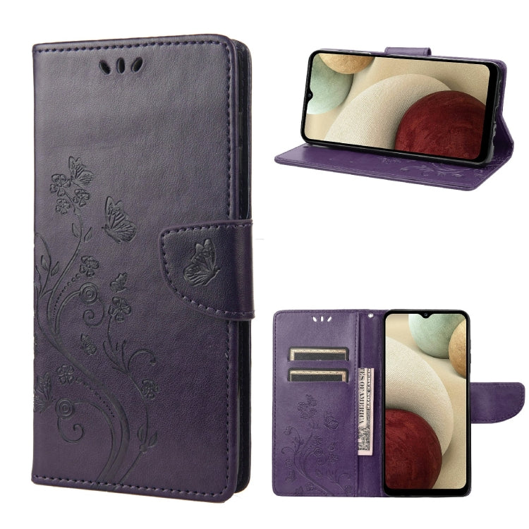 Butterfly Flower Pattern Horizontal Flip Leather Phone Case with Card Slot & Holder, For Motorola Moto E32, For Samsung Galaxy A03, For Samsung Galaxy Xcover6 Pro