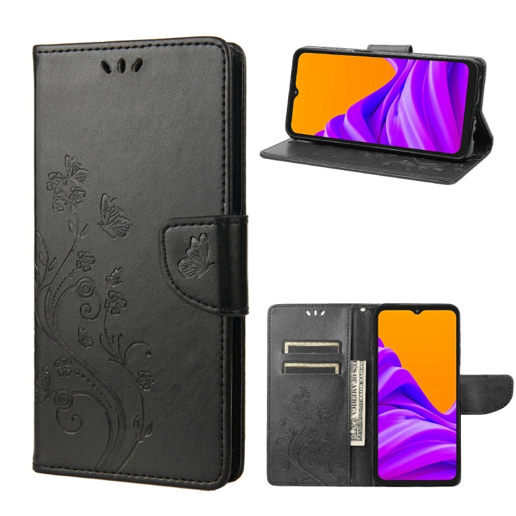 Butterfly Flower Pattern Horizontal Flip Leather Phone Case with Card Slot & Holder, For Motorola Moto E32, For Samsung Galaxy A03, For Samsung Galaxy Xcover6 Pro
