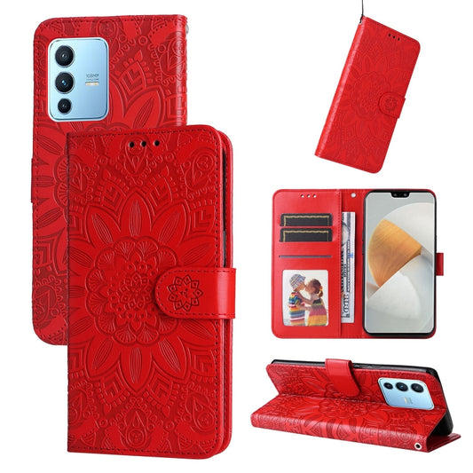 Embossed Sunflower Leather Phone Case, For vivo S12 Pro / V23 Pro, For vivo S12 / V23 5G, For vivo Y15s 2021 / Y15a / Y10 4G, For vivo Y20, For vivo Y21 2021 / Y21s / Y33s, For vivo Y55 5G / Y75 5G / T1 5G, For vivo Y76s / Y76 5G
