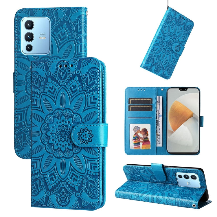 Embossed Sunflower Leather Phone Case, For vivo S12 Pro / V23 Pro, For vivo S12 / V23 5G, For vivo Y15s 2021 / Y15a / Y10 4G, For vivo Y20, For vivo Y21 2021 / Y21s / Y33s, For vivo Y55 5G / Y75 5G / T1 5G, For vivo Y76s / Y76 5G