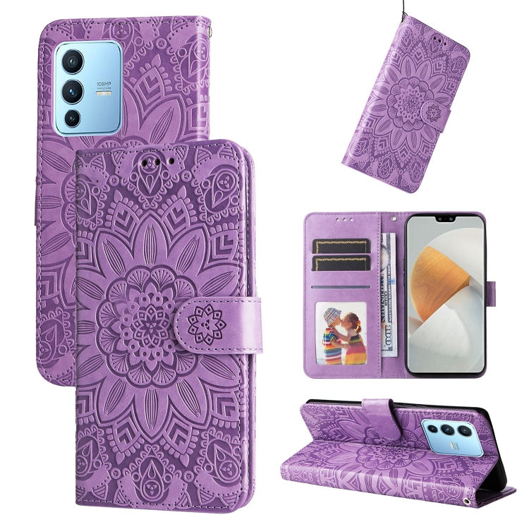 Embossed Sunflower Leather Phone Case, For vivo S12 Pro / V23 Pro, For vivo S12 / V23 5G, For vivo Y15s 2021 / Y15a / Y10 4G, For vivo Y20, For vivo Y21 2021 / Y21s / Y33s, For vivo Y55 5G / Y75 5G / T1 5G, For vivo Y76s / Y76 5G
