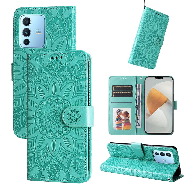 Embossed Sunflower Leather Phone Case, For vivo S12 Pro / V23 Pro, For vivo S12 / V23 5G, For vivo Y15s 2021 / Y15a / Y10 4G, For vivo Y20, For vivo Y21 2021 / Y21s / Y33s, For vivo Y55 5G / Y75 5G / T1 5G, For vivo Y76s / Y76 5G