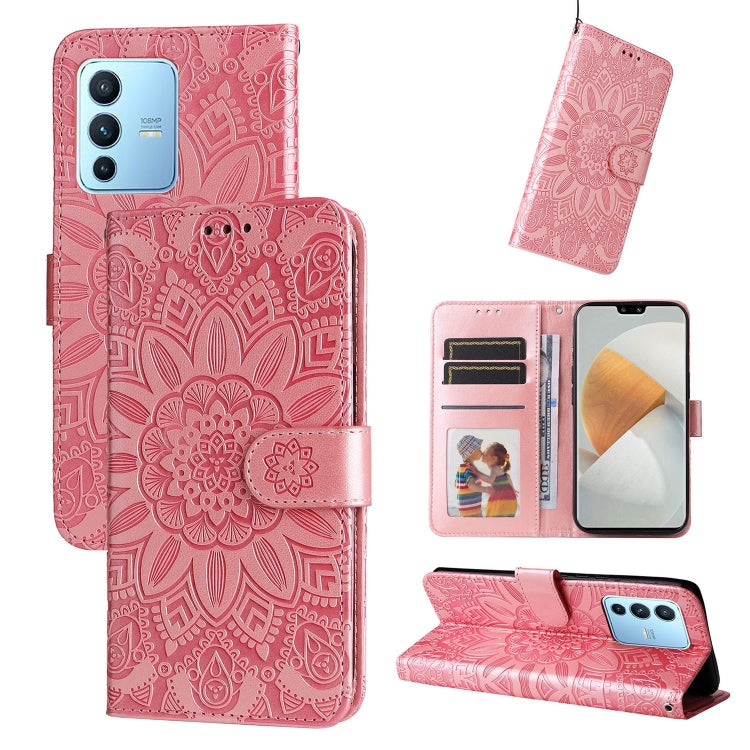 Embossed Sunflower Leather Phone Case, For vivo S12 Pro / V23 Pro, For vivo S12 / V23 5G, For vivo Y15s 2021 / Y15a / Y10 4G, For vivo Y20, For vivo Y21 2021 / Y21s / Y33s, For vivo Y55 5G / Y75 5G / T1 5G, For vivo Y76s / Y76 5G