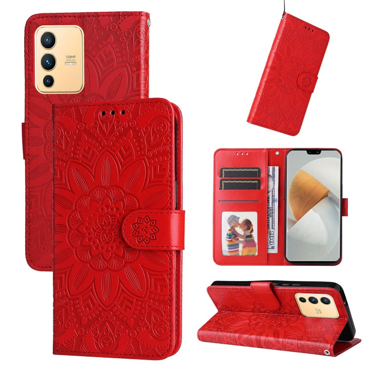Embossed Sunflower Leather Phone Case, For vivo S12 Pro / V23 Pro, For vivo S12 / V23 5G, For vivo Y15s 2021 / Y15a / Y10 4G, For vivo Y20, For vivo Y21 2021 / Y21s / Y33s, For vivo Y55 5G / Y75 5G / T1 5G, For vivo Y76s / Y76 5G