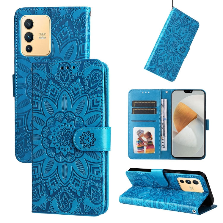 Embossed Sunflower Leather Phone Case, For vivo S12 Pro / V23 Pro, For vivo S12 / V23 5G, For vivo Y15s 2021 / Y15a / Y10 4G, For vivo Y20, For vivo Y21 2021 / Y21s / Y33s, For vivo Y55 5G / Y75 5G / T1 5G, For vivo Y76s / Y76 5G
