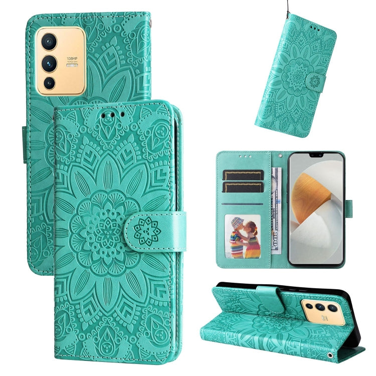 Embossed Sunflower Leather Phone Case, For vivo S12 Pro / V23 Pro, For vivo S12 / V23 5G, For vivo Y15s 2021 / Y15a / Y10 4G, For vivo Y20, For vivo Y21 2021 / Y21s / Y33s, For vivo Y55 5G / Y75 5G / T1 5G, For vivo Y76s / Y76 5G