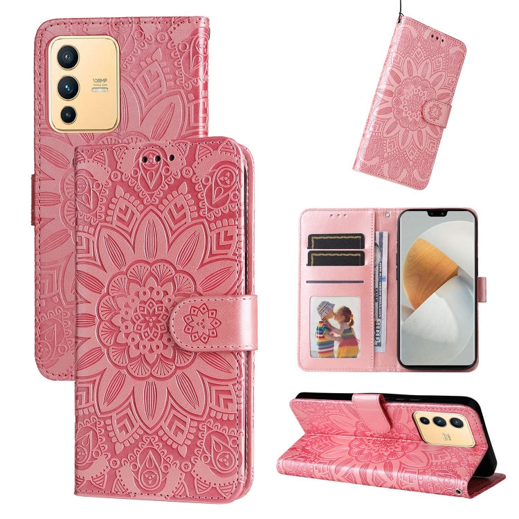 Embossed Sunflower Leather Phone Case, For vivo S12 Pro / V23 Pro, For vivo S12 / V23 5G, For vivo Y15s 2021 / Y15a / Y10 4G, For vivo Y20, For vivo Y21 2021 / Y21s / Y33s, For vivo Y55 5G / Y75 5G / T1 5G, For vivo Y76s / Y76 5G