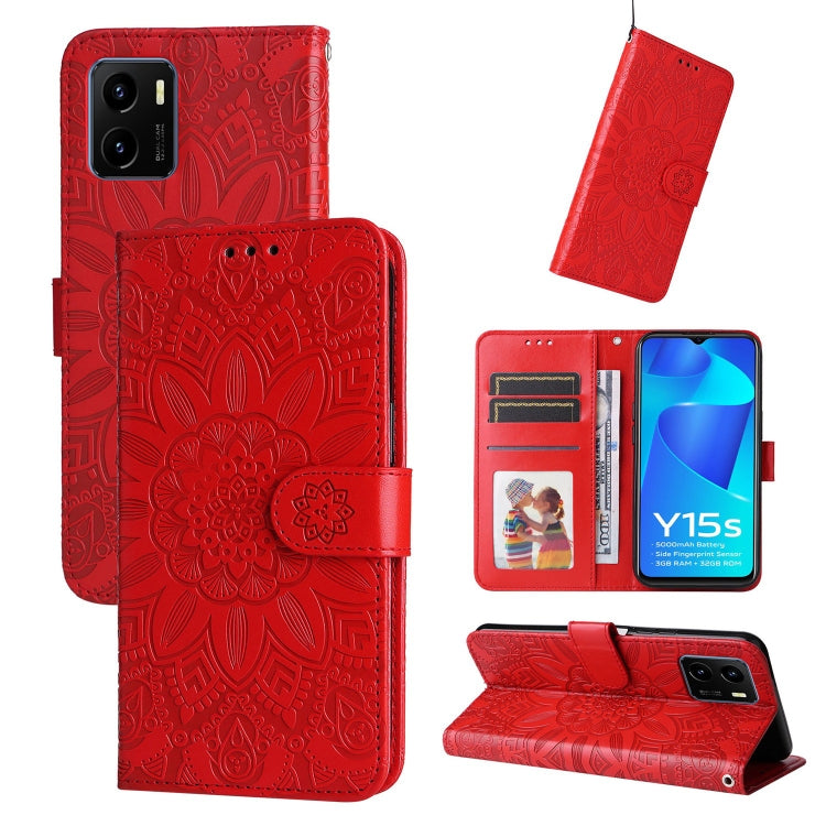 Embossed Sunflower Leather Phone Case, For vivo S12 Pro / V23 Pro, For vivo S12 / V23 5G, For vivo Y15s 2021 / Y15a / Y10 4G, For vivo Y20, For vivo Y21 2021 / Y21s / Y33s, For vivo Y55 5G / Y75 5G / T1 5G, For vivo Y76s / Y76 5G