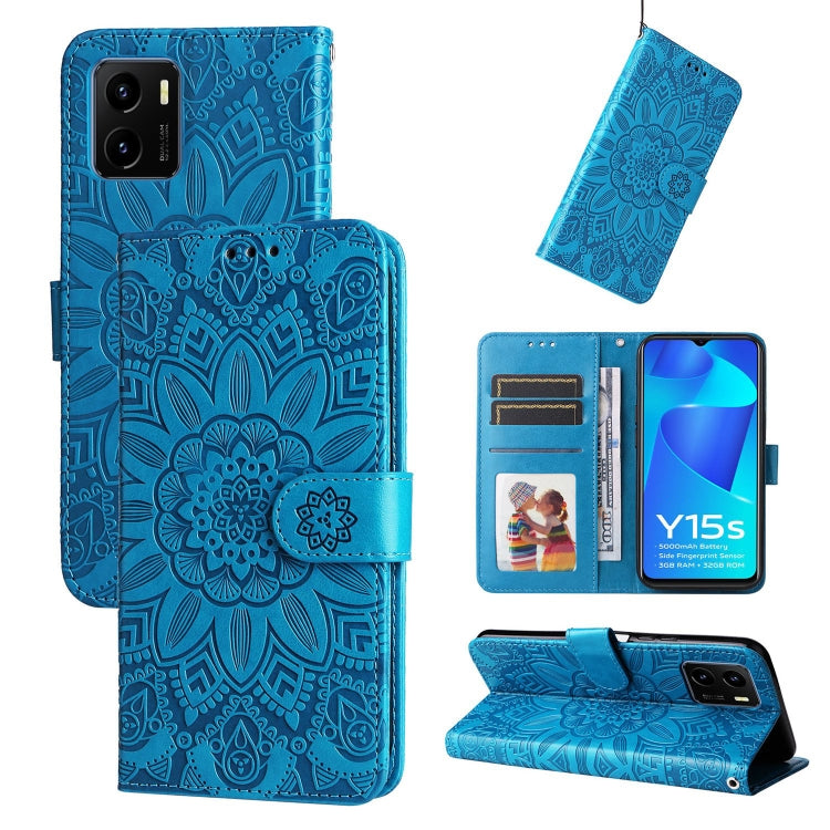 Embossed Sunflower Leather Phone Case, For vivo S12 Pro / V23 Pro, For vivo S12 / V23 5G, For vivo Y15s 2021 / Y15a / Y10 4G, For vivo Y20, For vivo Y21 2021 / Y21s / Y33s, For vivo Y55 5G / Y75 5G / T1 5G, For vivo Y76s / Y76 5G