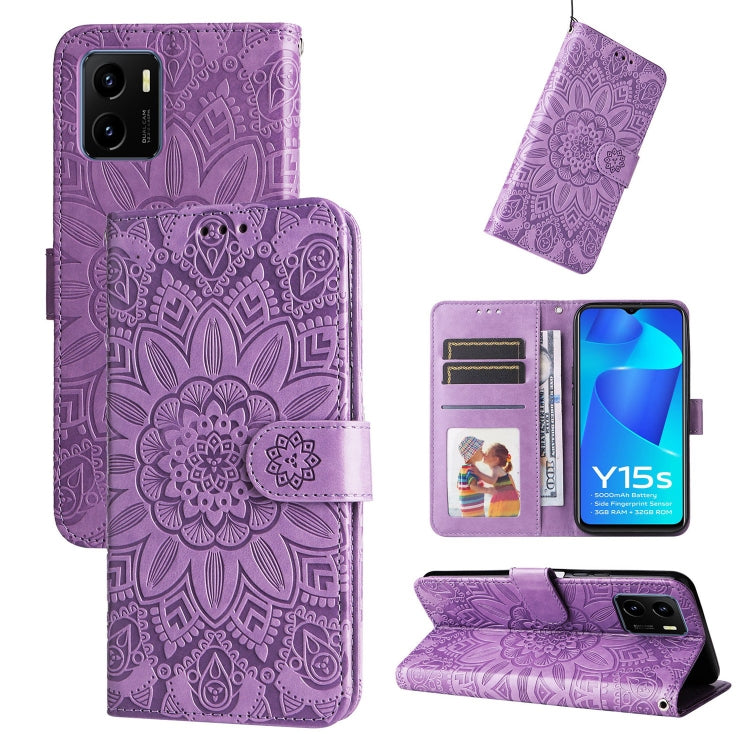 Embossed Sunflower Leather Phone Case, For vivo S12 Pro / V23 Pro, For vivo S12 / V23 5G, For vivo Y15s 2021 / Y15a / Y10 4G, For vivo Y20, For vivo Y21 2021 / Y21s / Y33s, For vivo Y55 5G / Y75 5G / T1 5G, For vivo Y76s / Y76 5G