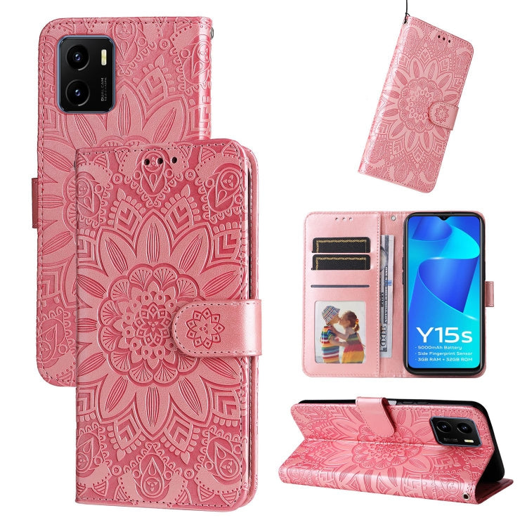 Embossed Sunflower Leather Phone Case, For vivo S12 Pro / V23 Pro, For vivo S12 / V23 5G, For vivo Y15s 2021 / Y15a / Y10 4G, For vivo Y20, For vivo Y21 2021 / Y21s / Y33s, For vivo Y55 5G / Y75 5G / T1 5G, For vivo Y76s / Y76 5G