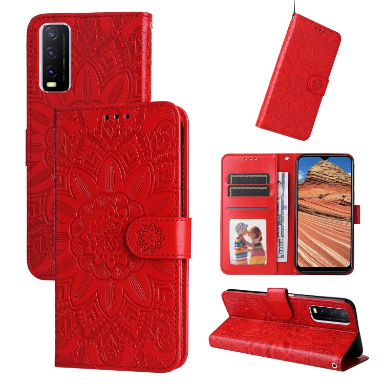 Embossed Sunflower Leather Phone Case, For vivo S12 Pro / V23 Pro, For vivo S12 / V23 5G, For vivo Y15s 2021 / Y15a / Y10 4G, For vivo Y20, For vivo Y21 2021 / Y21s / Y33s, For vivo Y55 5G / Y75 5G / T1 5G, For vivo Y76s / Y76 5G