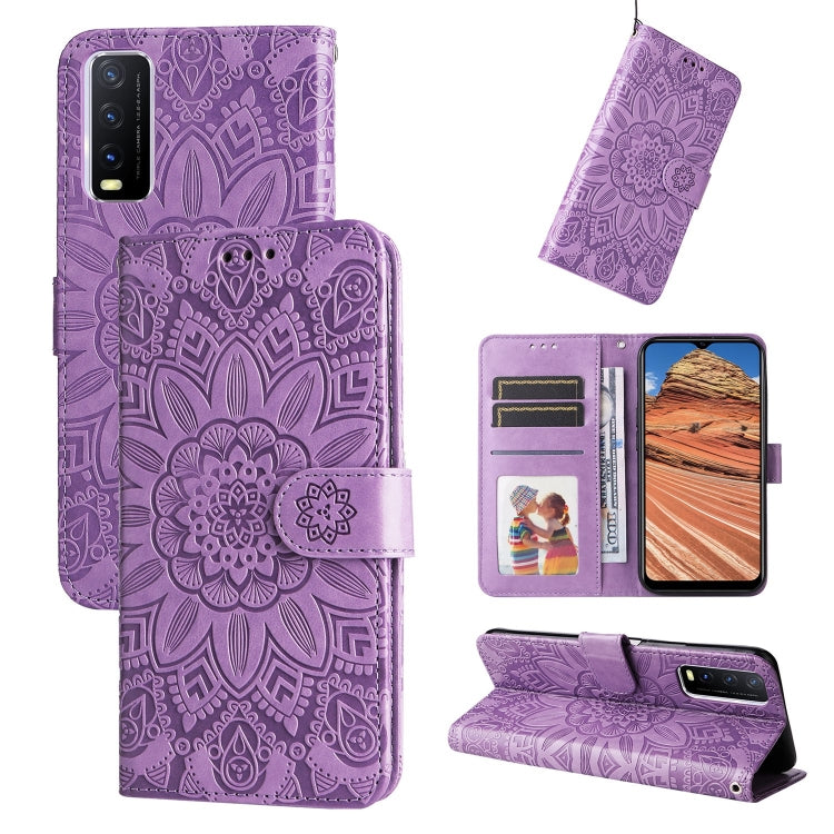 Embossed Sunflower Leather Phone Case, For vivo S12 Pro / V23 Pro, For vivo S12 / V23 5G, For vivo Y15s 2021 / Y15a / Y10 4G, For vivo Y20, For vivo Y21 2021 / Y21s / Y33s, For vivo Y55 5G / Y75 5G / T1 5G, For vivo Y76s / Y76 5G