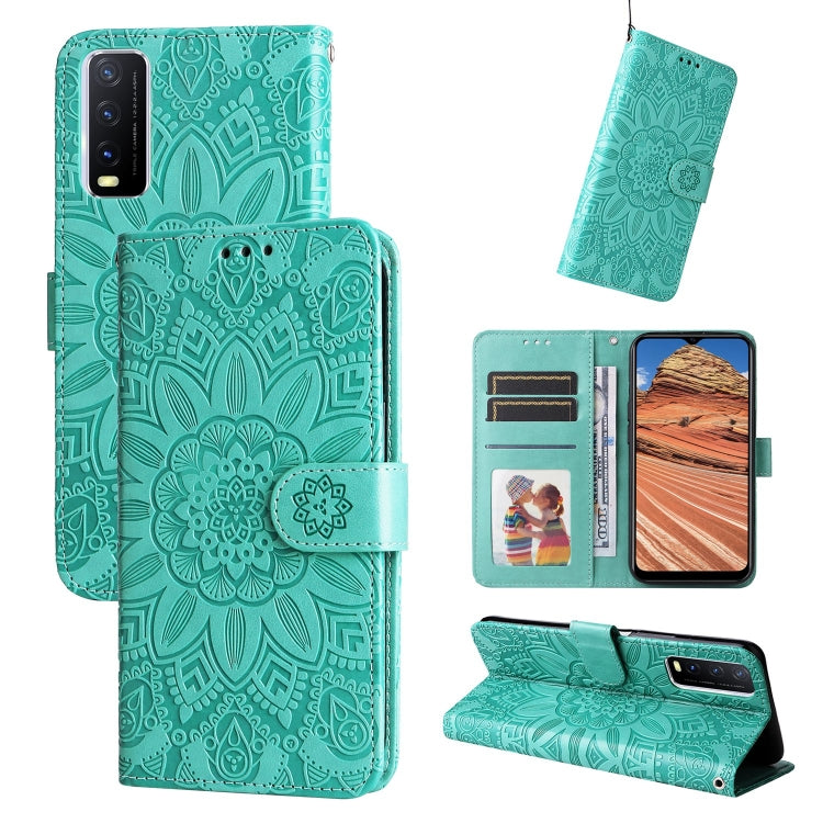 Embossed Sunflower Leather Phone Case, For vivo S12 Pro / V23 Pro, For vivo S12 / V23 5G, For vivo Y15s 2021 / Y15a / Y10 4G, For vivo Y20, For vivo Y21 2021 / Y21s / Y33s, For vivo Y55 5G / Y75 5G / T1 5G, For vivo Y76s / Y76 5G
