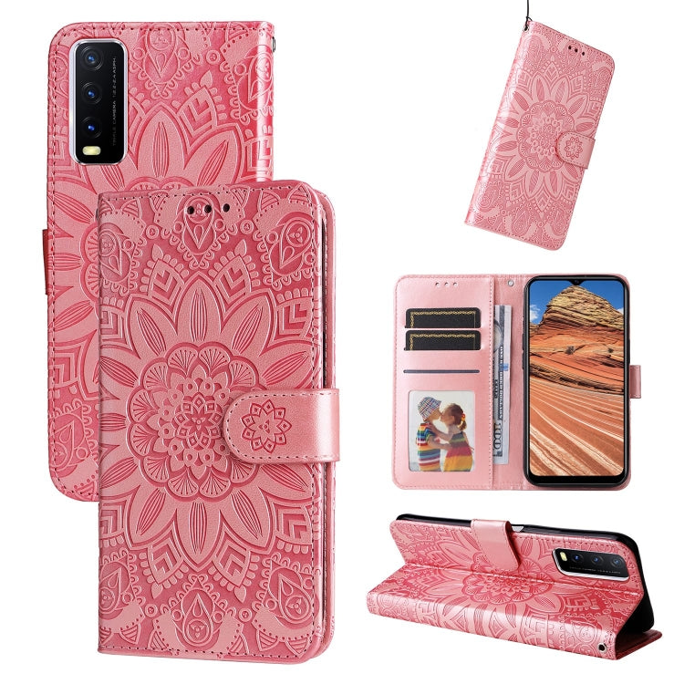 Embossed Sunflower Leather Phone Case, For vivo S12 Pro / V23 Pro, For vivo S12 / V23 5G, For vivo Y15s 2021 / Y15a / Y10 4G, For vivo Y20, For vivo Y21 2021 / Y21s / Y33s, For vivo Y55 5G / Y75 5G / T1 5G, For vivo Y76s / Y76 5G