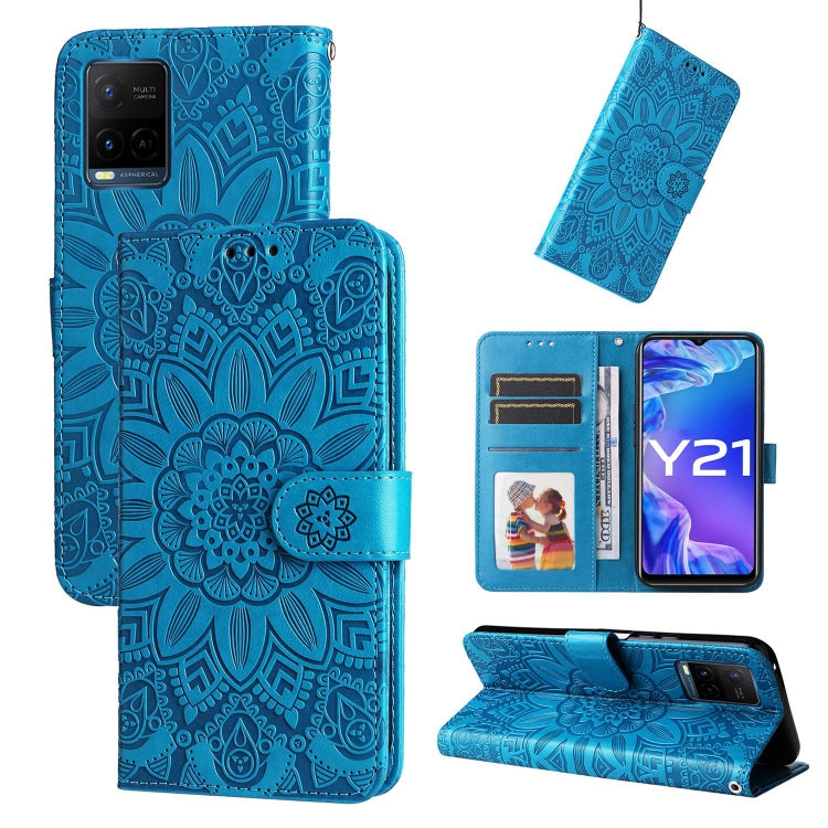 Embossed Sunflower Leather Phone Case, For vivo S12 Pro / V23 Pro, For vivo S12 / V23 5G, For vivo Y15s 2021 / Y15a / Y10 4G, For vivo Y20, For vivo Y21 2021 / Y21s / Y33s, For vivo Y55 5G / Y75 5G / T1 5G, For vivo Y76s / Y76 5G