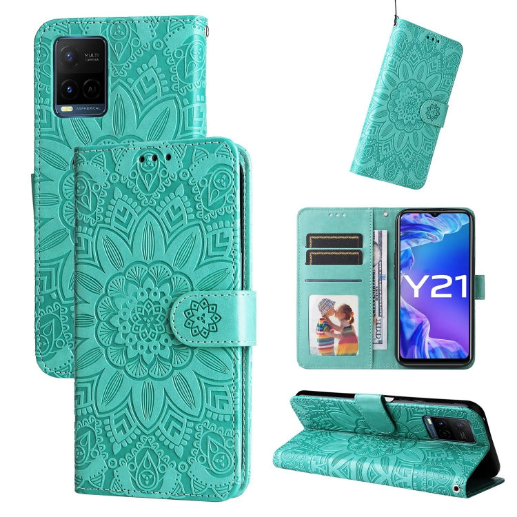 Embossed Sunflower Leather Phone Case, For vivo S12 Pro / V23 Pro, For vivo S12 / V23 5G, For vivo Y15s 2021 / Y15a / Y10 4G, For vivo Y20, For vivo Y21 2021 / Y21s / Y33s, For vivo Y55 5G / Y75 5G / T1 5G, For vivo Y76s / Y76 5G