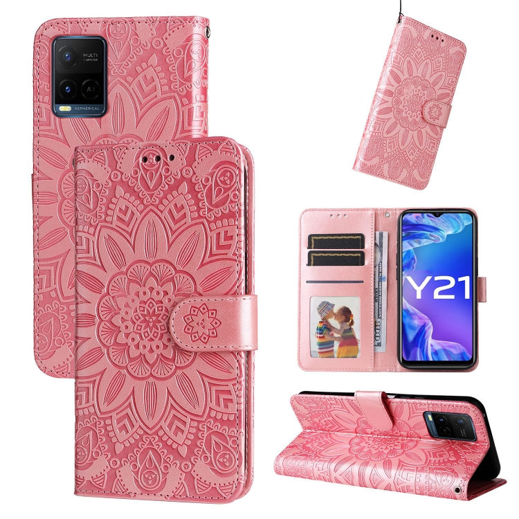 Embossed Sunflower Leather Phone Case, For vivo S12 Pro / V23 Pro, For vivo S12 / V23 5G, For vivo Y15s 2021 / Y15a / Y10 4G, For vivo Y20, For vivo Y21 2021 / Y21s / Y33s, For vivo Y55 5G / Y75 5G / T1 5G, For vivo Y76s / Y76 5G