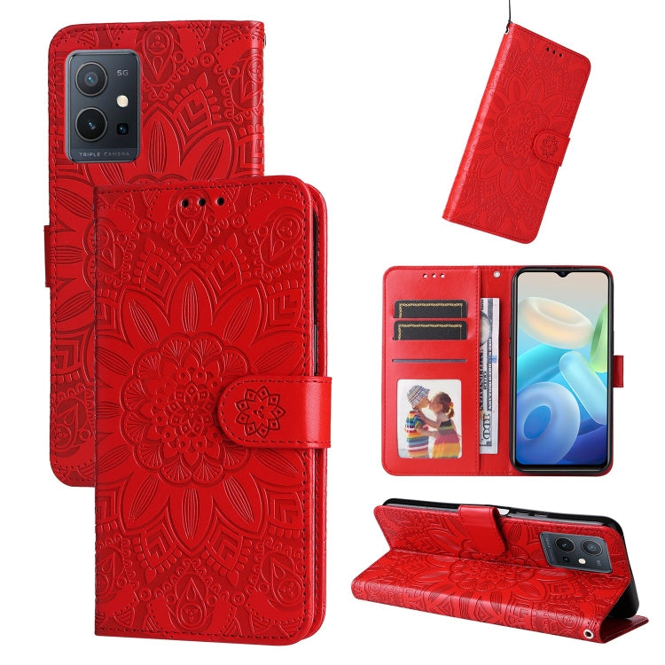 Embossed Sunflower Leather Phone Case, For vivo S12 Pro / V23 Pro, For vivo S12 / V23 5G, For vivo Y15s 2021 / Y15a / Y10 4G, For vivo Y20, For vivo Y21 2021 / Y21s / Y33s, For vivo Y55 5G / Y75 5G / T1 5G, For vivo Y76s / Y76 5G