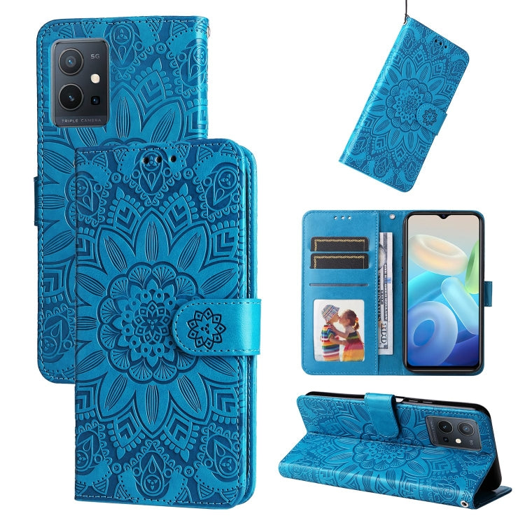 Embossed Sunflower Leather Phone Case, For vivo S12 Pro / V23 Pro, For vivo S12 / V23 5G, For vivo Y15s 2021 / Y15a / Y10 4G, For vivo Y20, For vivo Y21 2021 / Y21s / Y33s, For vivo Y55 5G / Y75 5G / T1 5G, For vivo Y76s / Y76 5G