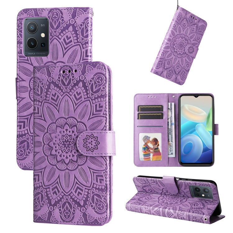 Embossed Sunflower Leather Phone Case, For vivo S12 Pro / V23 Pro, For vivo S12 / V23 5G, For vivo Y15s 2021 / Y15a / Y10 4G, For vivo Y20, For vivo Y21 2021 / Y21s / Y33s, For vivo Y55 5G / Y75 5G / T1 5G, For vivo Y76s / Y76 5G