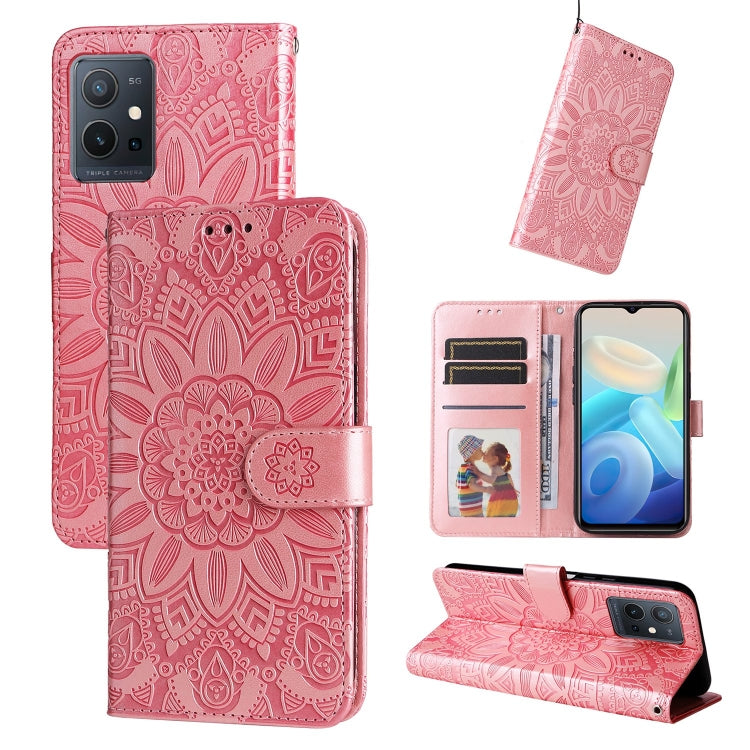 Embossed Sunflower Leather Phone Case, For vivo S12 Pro / V23 Pro, For vivo S12 / V23 5G, For vivo Y15s 2021 / Y15a / Y10 4G, For vivo Y20, For vivo Y21 2021 / Y21s / Y33s, For vivo Y55 5G / Y75 5G / T1 5G, For vivo Y76s / Y76 5G